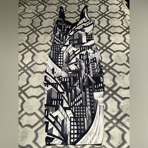 BlackMilk Deco Skyline Midi Pencil Dress PC XS